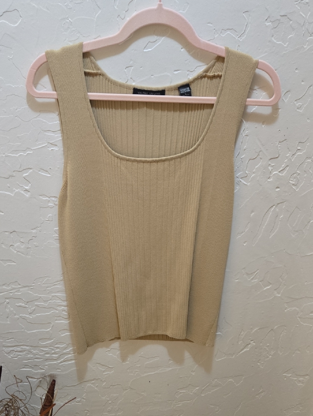 Valerie Stevens Ribbed Tank Top - Tan